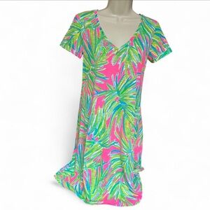 Lilly Pulitzer Jessica Tiki Pink Royal Lime dress